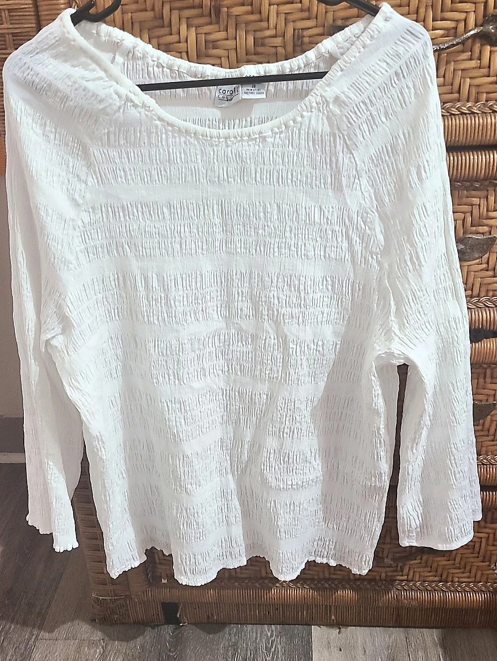 Carole Hochman White Long Sleeve Top